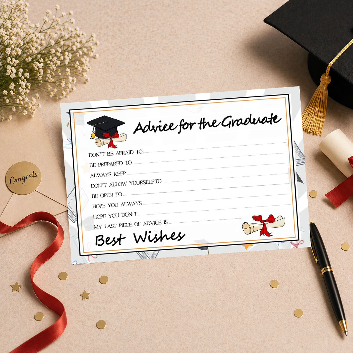 Graduation Wish Cards - College Graduation Celebration Party Advice Cards TH10 169717