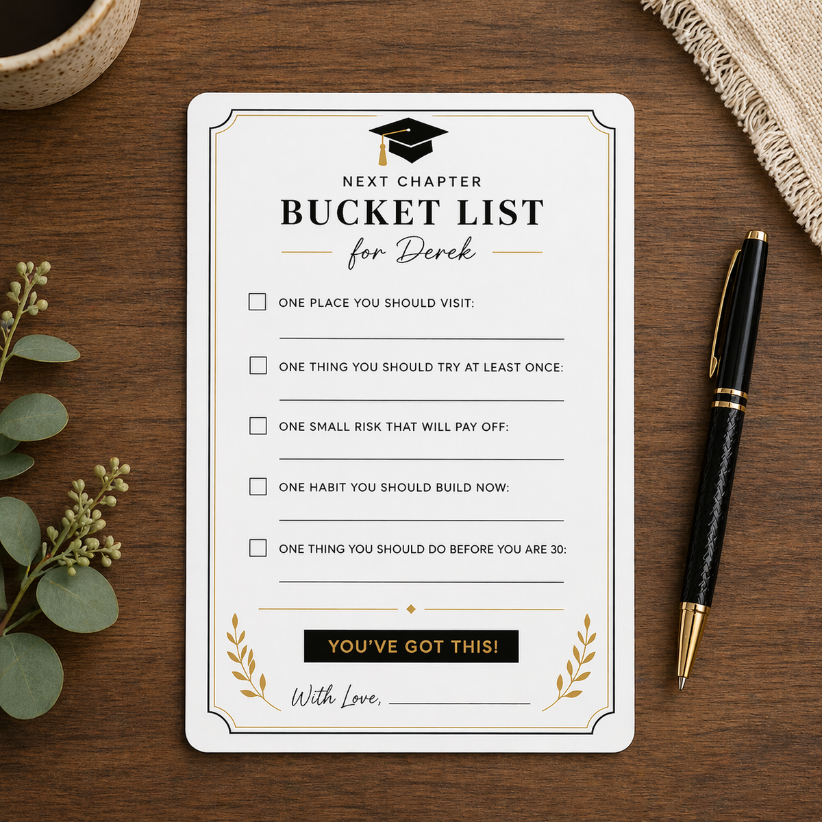 Class of 2026 Graduation Set 12 Wishes Cards Grad Party Decor Gift CH07 911344