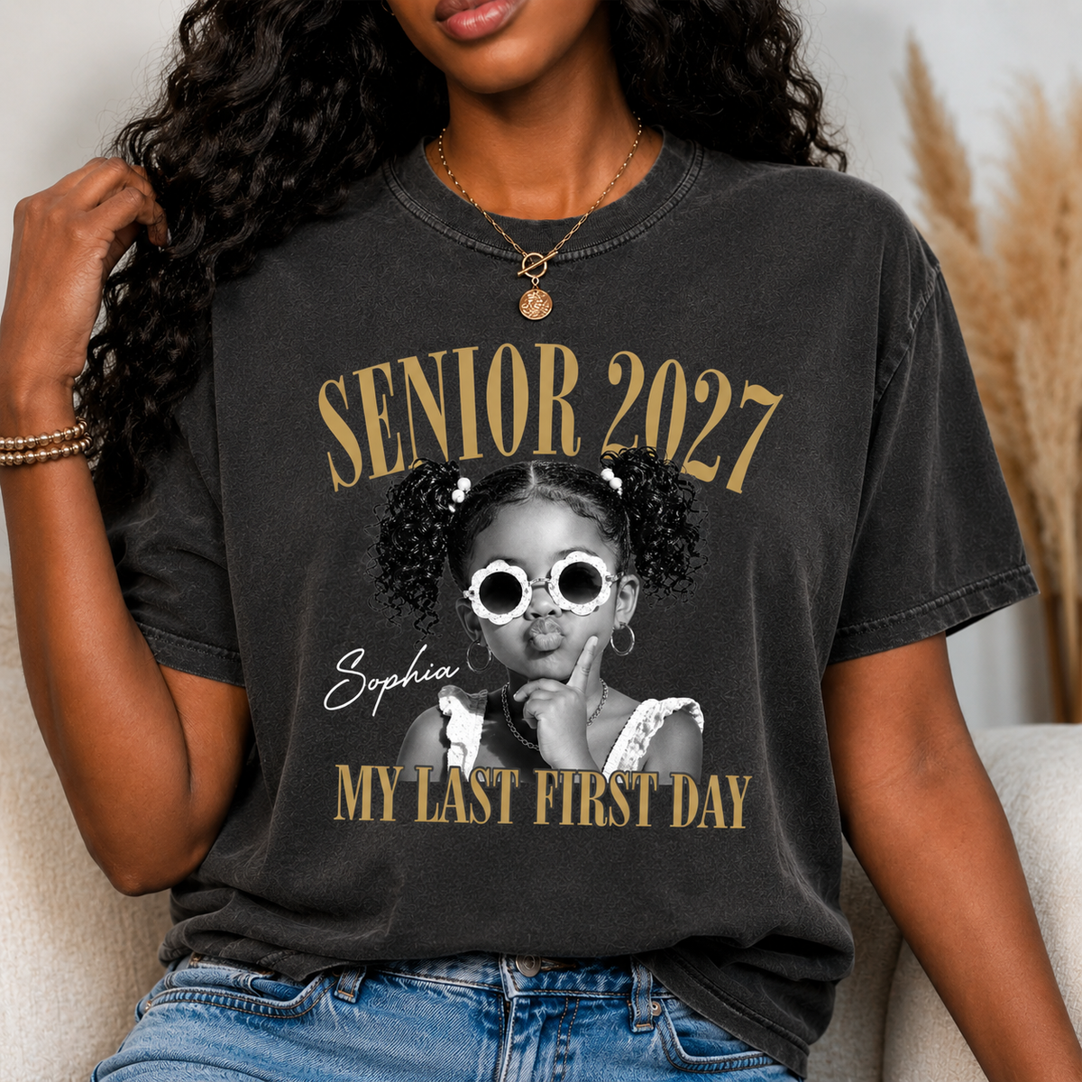 Custom Photo Senior 2027 My Last First Day Comfort Shirt CH07 180354
