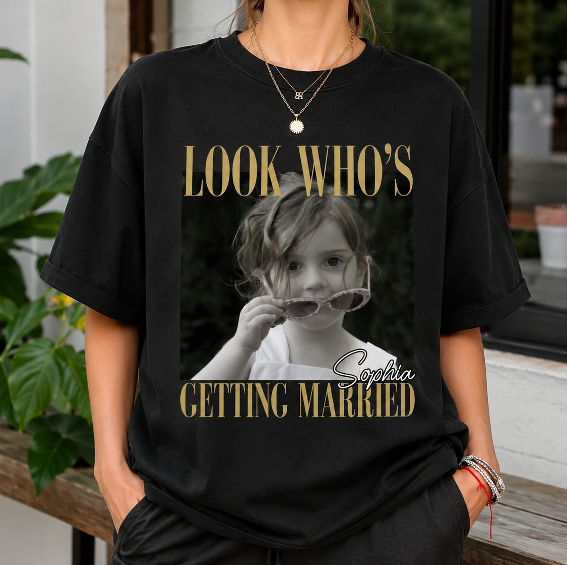 Custom Photo Look Who's Getting Married Dark Shirt - Personalized Bachelorette Gift CH07 180228