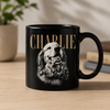 Custom Pet Face Vintage Style Black Mug Gift For Dog Dad Dog Mom CH07 180080