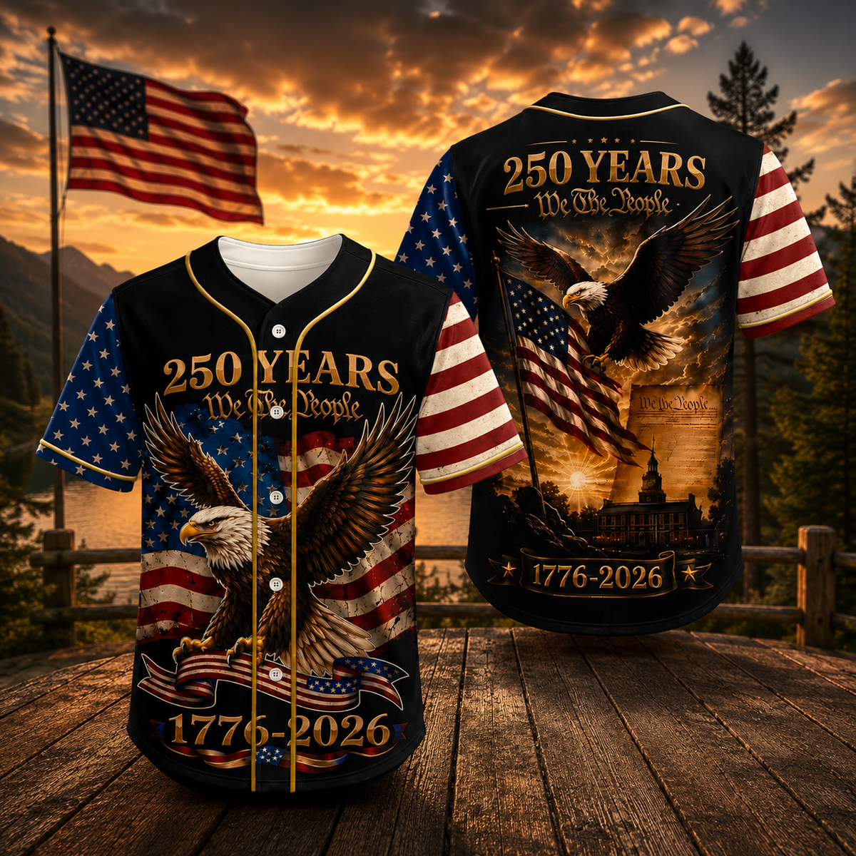 We The People 250th Anniversary Baseball Jersey Shirt CH07 911816