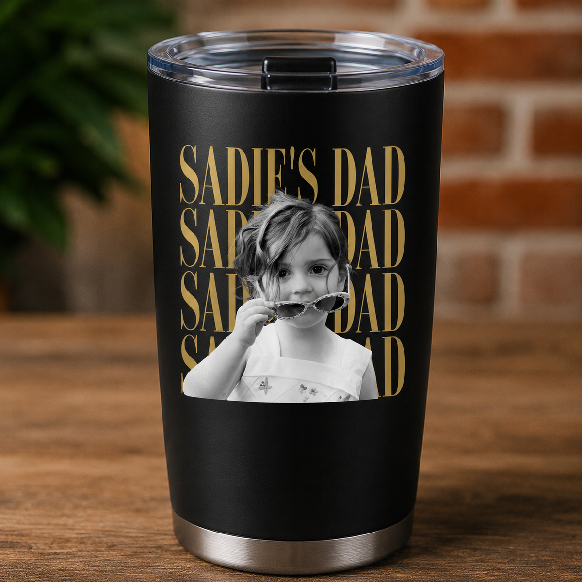 Personalized Vintage Photo Dad, Mom Fat Tumbler Kid Photo Tumbler CH07 911750