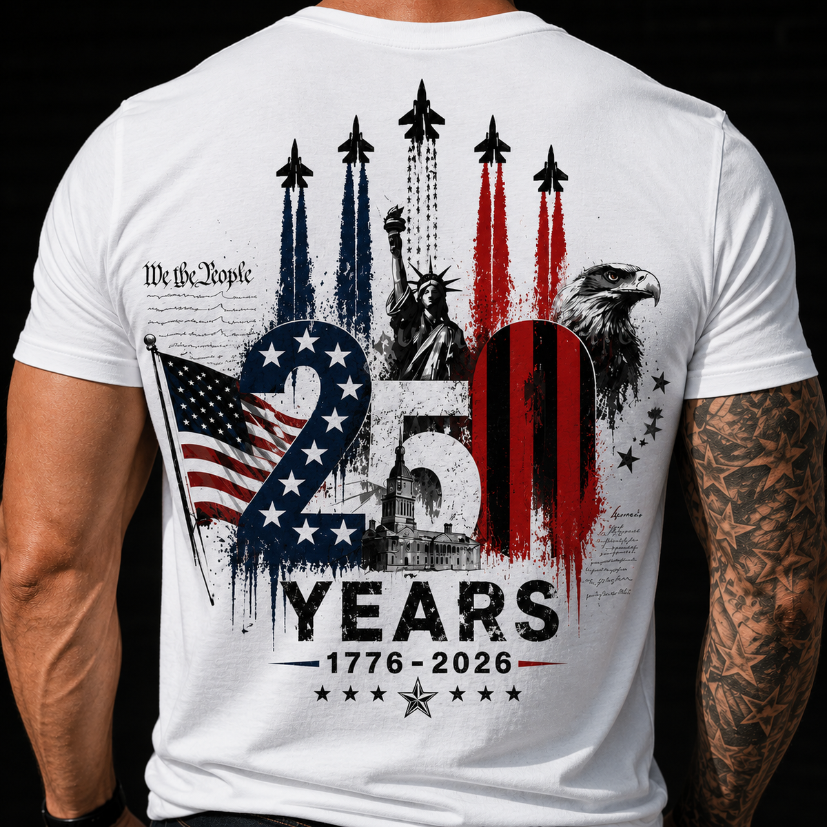 USA 250th Anniversary Back Shirt Semiquincentennial 1776-2026 T-Shirt CH07 911786
