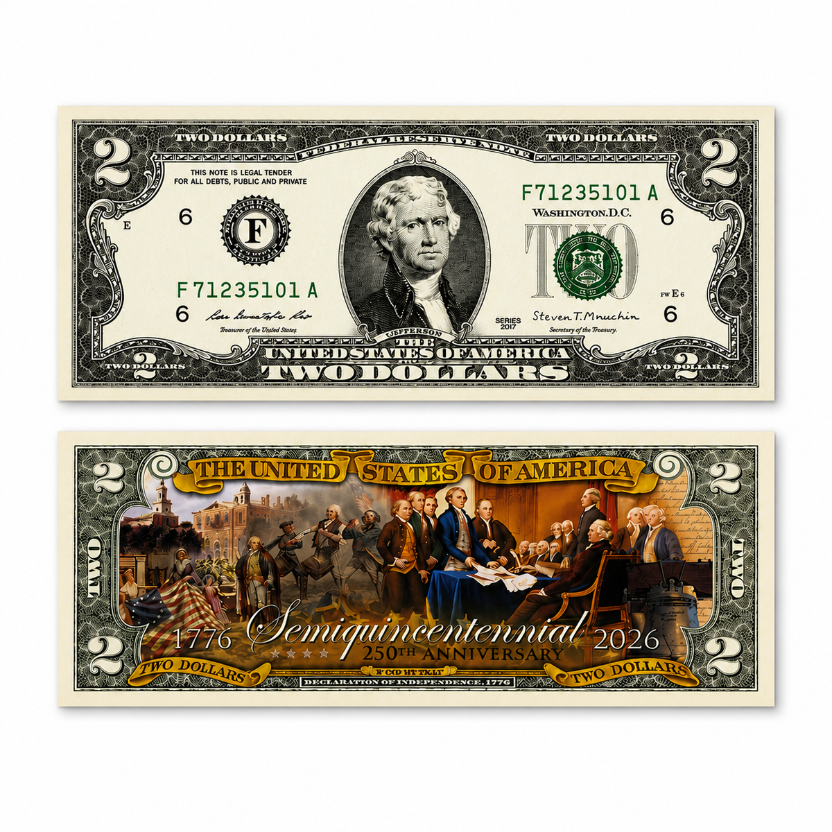 Pack of 10 – 2026 Semiquincentennial USA 250th Anniversary Commemorative Bills Funny 4th of July Gift CH07 911798