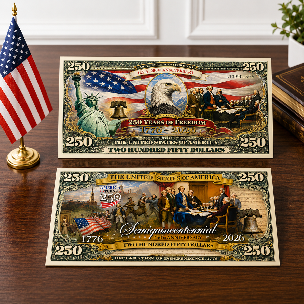 Pack of 10 – USA 250th Anniversary Commemorative Bills American Freedom Money Funny 4th of July Gift CH07 911826