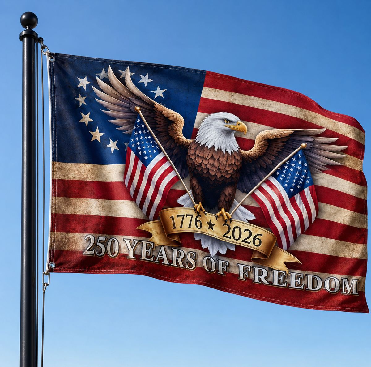 250 Years of Freedom American House Flag USA 250th Anniversary 1776-2026 House Flag CH07 896942