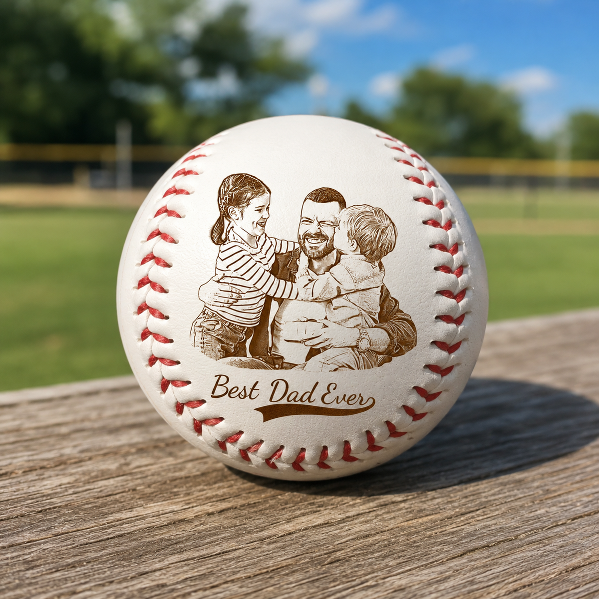Best Dad Ever Custom Dad & Kid Baseball Balls Personalized Fathers Day Gifts for Dad CH07 911506