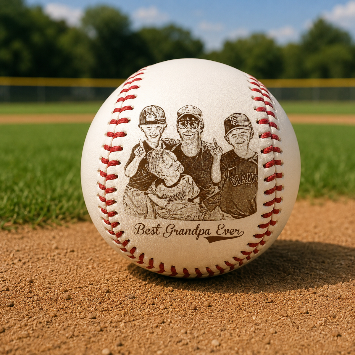 Best Dad Ever Custom Dad & Kid Baseball Balls Personalized Fathers Day Gifts for Dad CH07 911506