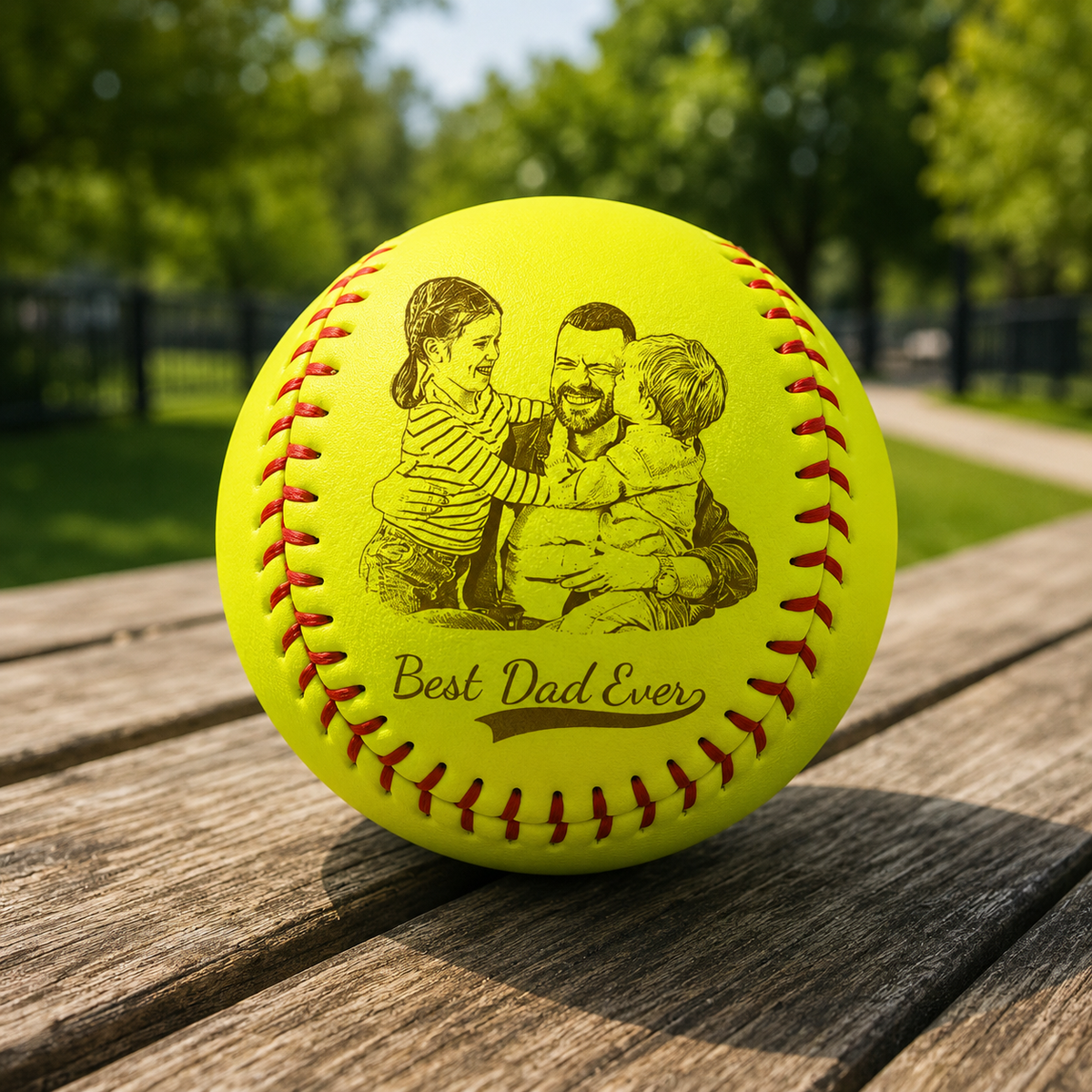 Best Dad Ever Custom Dad & Kid Baseball Balls Personalized Fathers Day Gifts for Dad CH07 911506