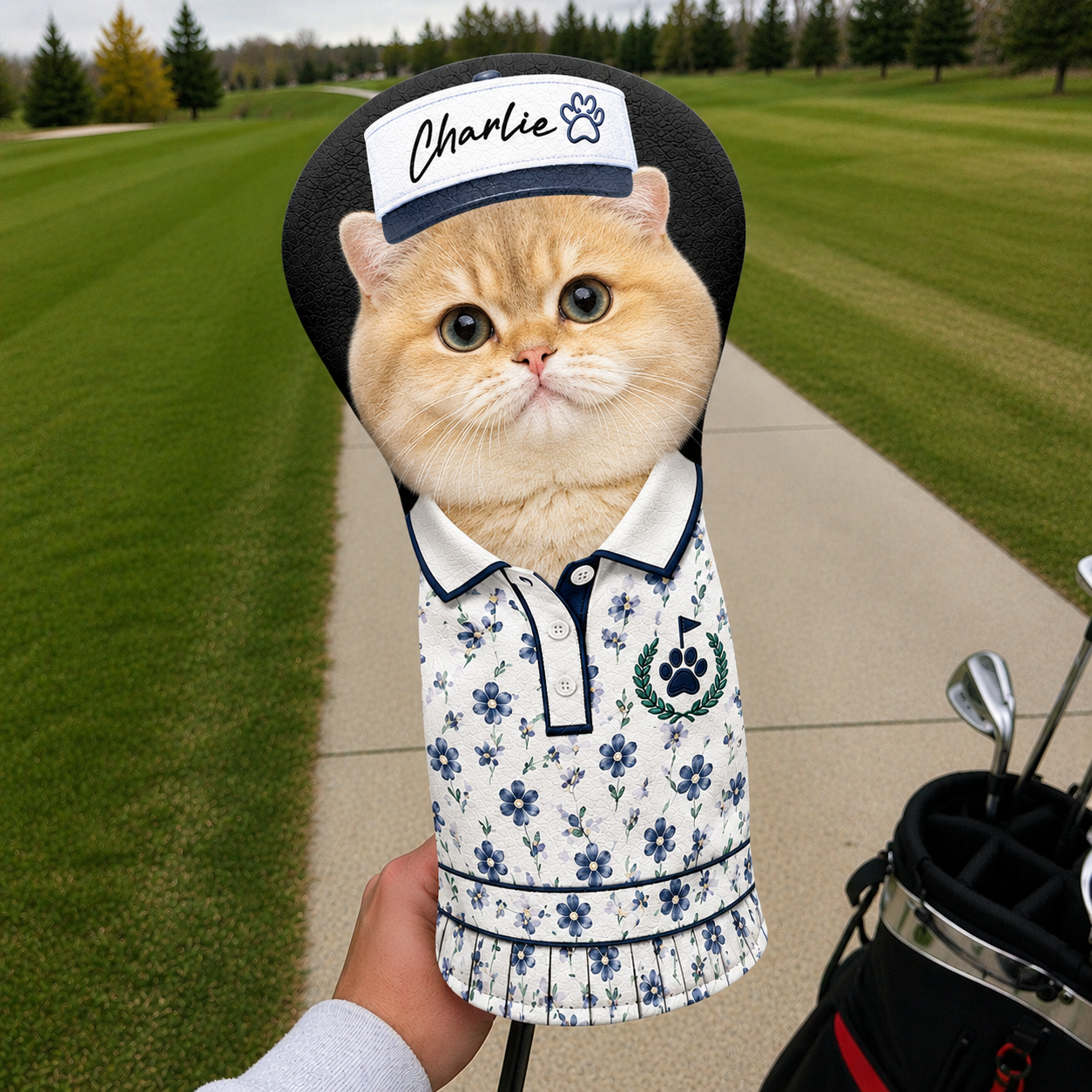 Custom Cat Dog Pet Photo Golf Head Cover, Golf Club Cover - Gift For Dog Cat Dad Mom, Golf Lovers CH07 911412