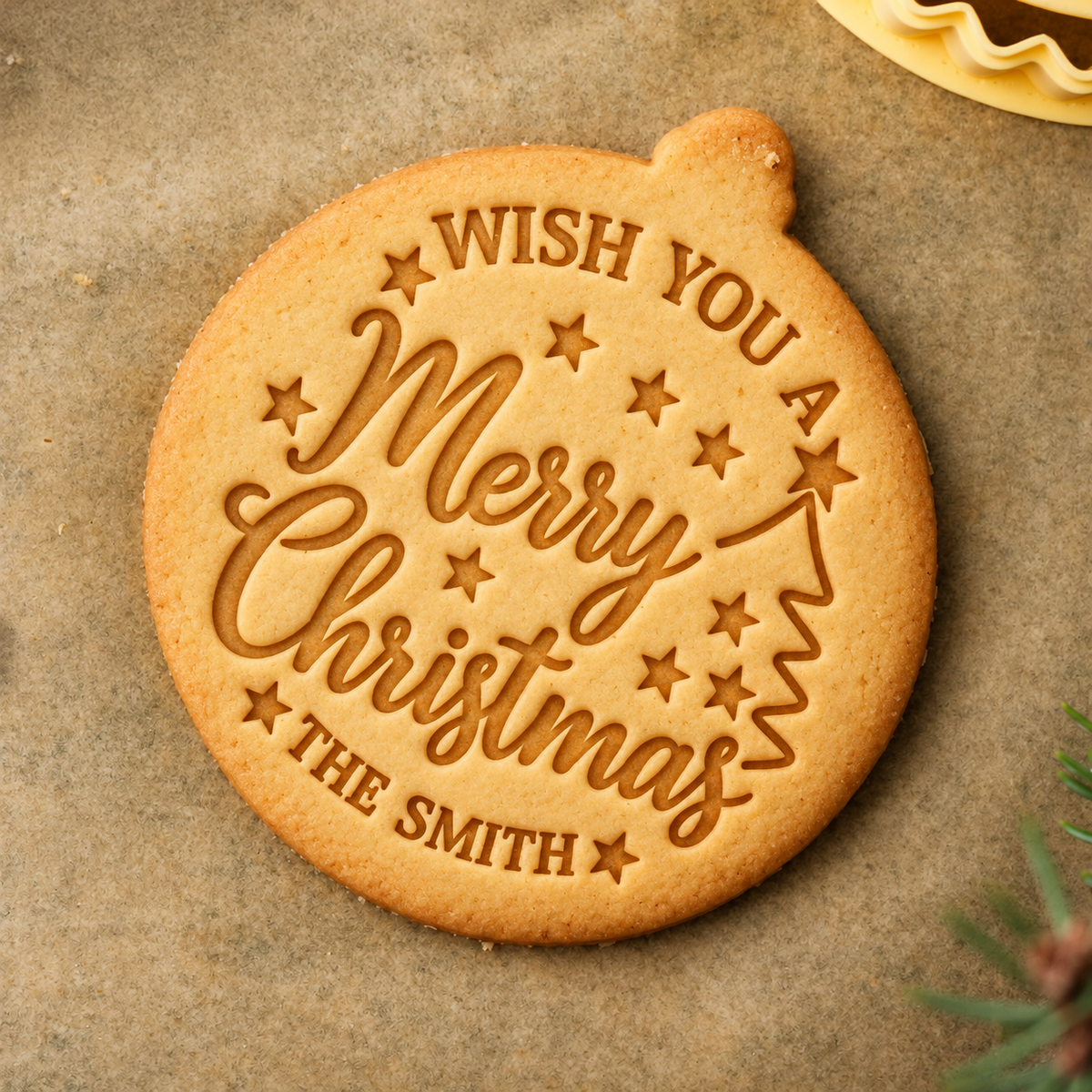 Custom Family Name We Wish You A Merry Christmas Cookie Stamp HA75 919610