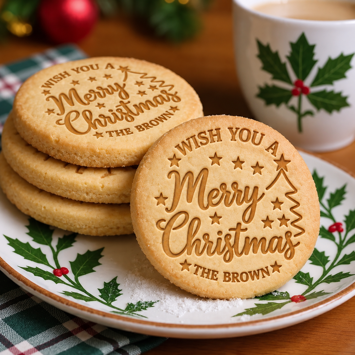 Custom Family Name We Wish You A Merry Christmas Cookie Stamp HA75 919610