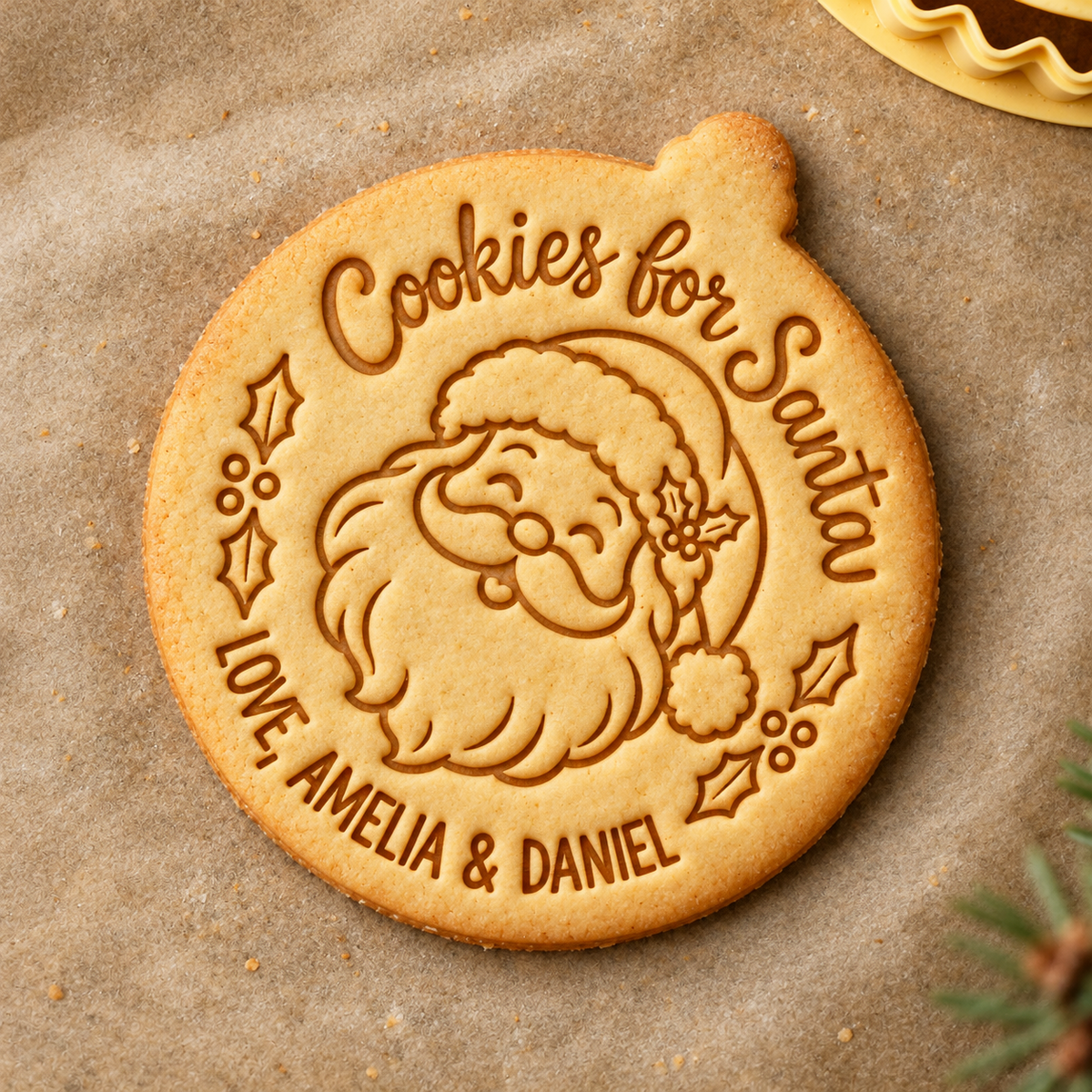 Personalized Name Cookie For Santa Christmas Cookie Stamp, Holiday Baking Gift HA75 919596