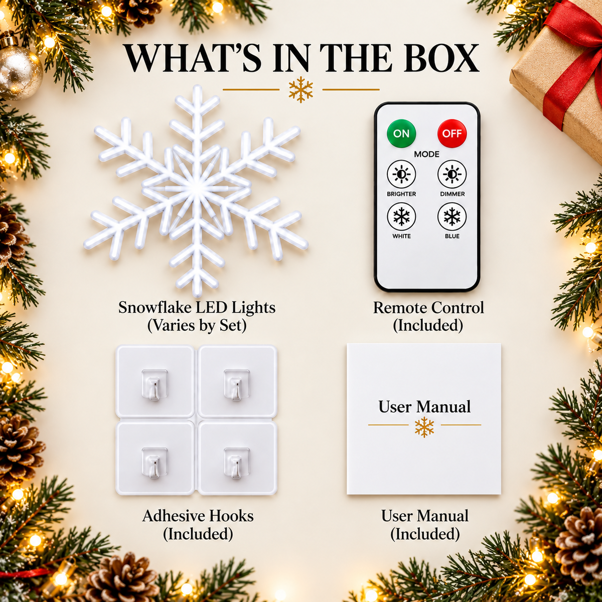 WinterGlow LED Snowflake Wall Lights Christmas Decor CH07 180582