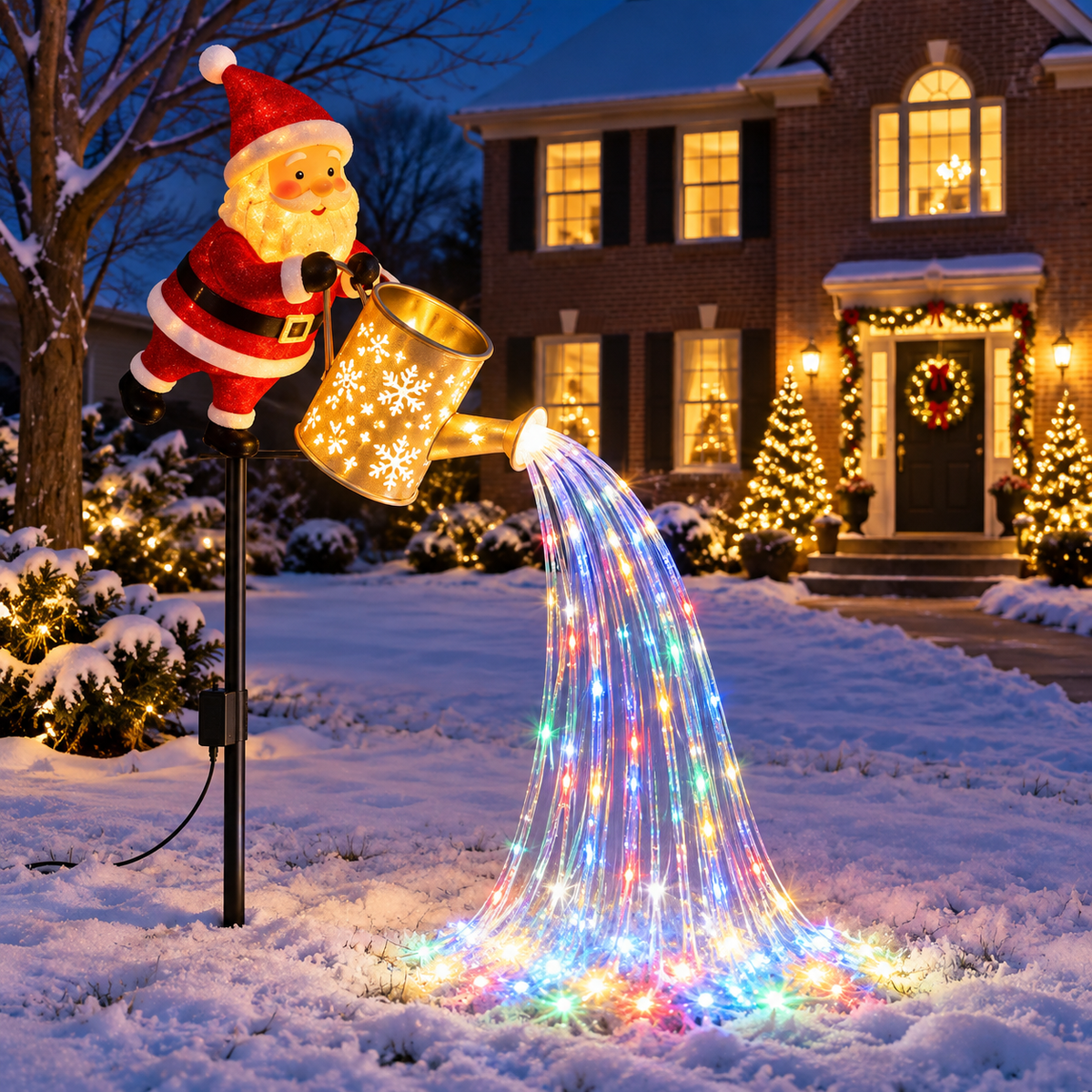 Santa Magic Waterfall Christmas Light - Festive Outdoor Christmas Decor for Yard & Garden CH07 180598