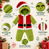 Little Green Baby Onesie Pajamas Funny Baby Christmas Plush Romper CH07 180594
