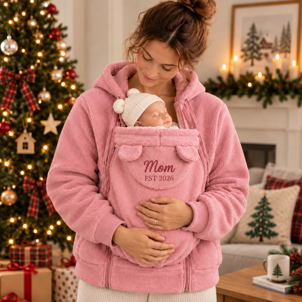 Custom Mom EST. Hands-Free Babywearing Hoodie CH07 180660