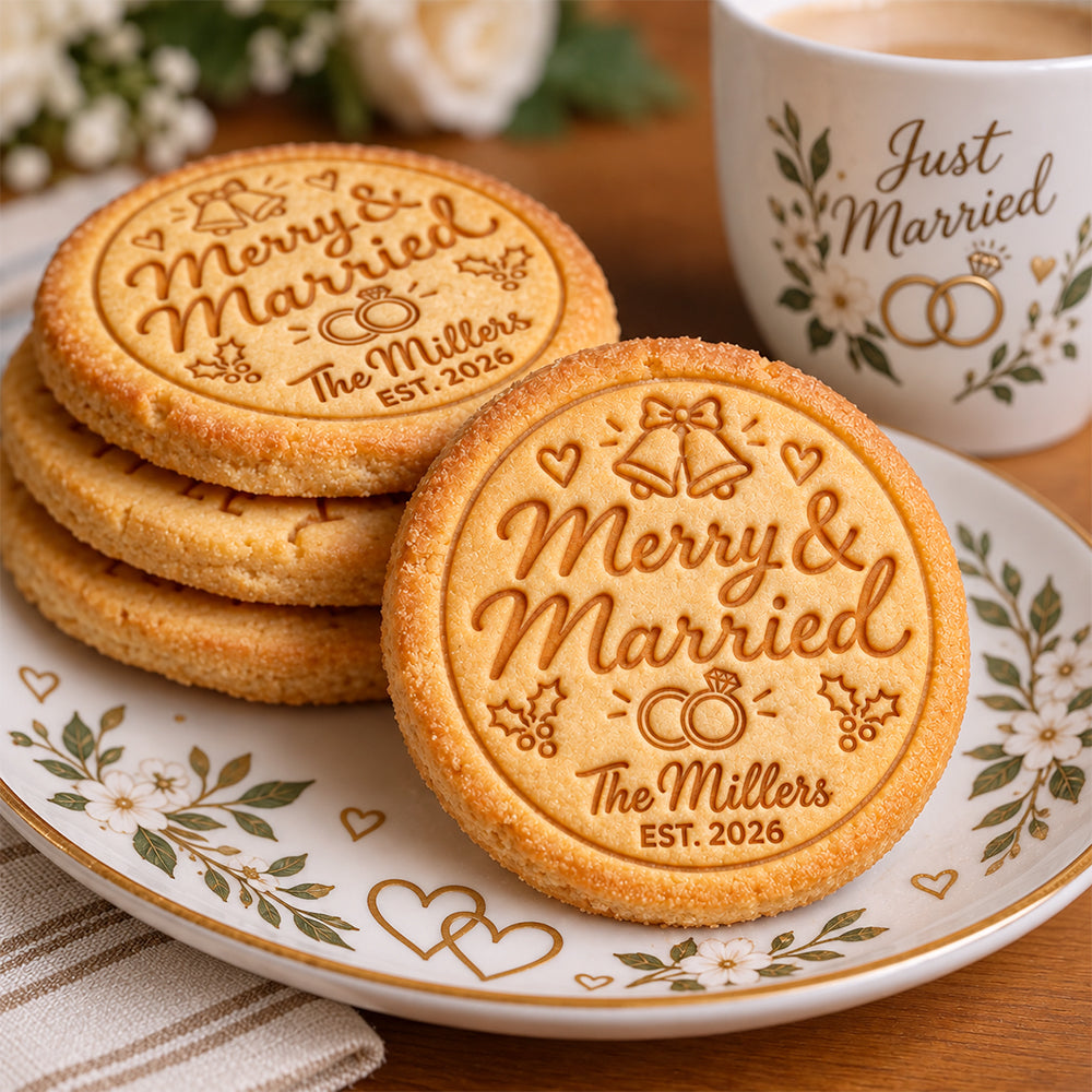 Custom Merry and Married Couples Christmas Cookie Stamp HA75 919070