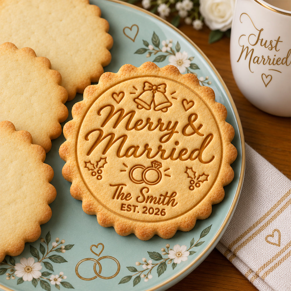 Custom Merry and Married Couples Christmas Cookie Stamp HA75 919070
