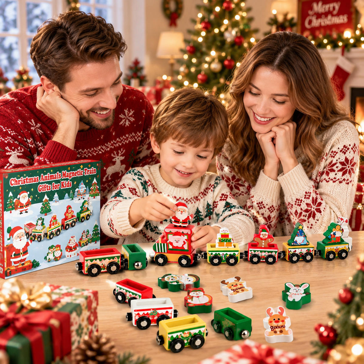 24 Day Animal Magnetic Train Advent Calendar for Kids CH07 180630