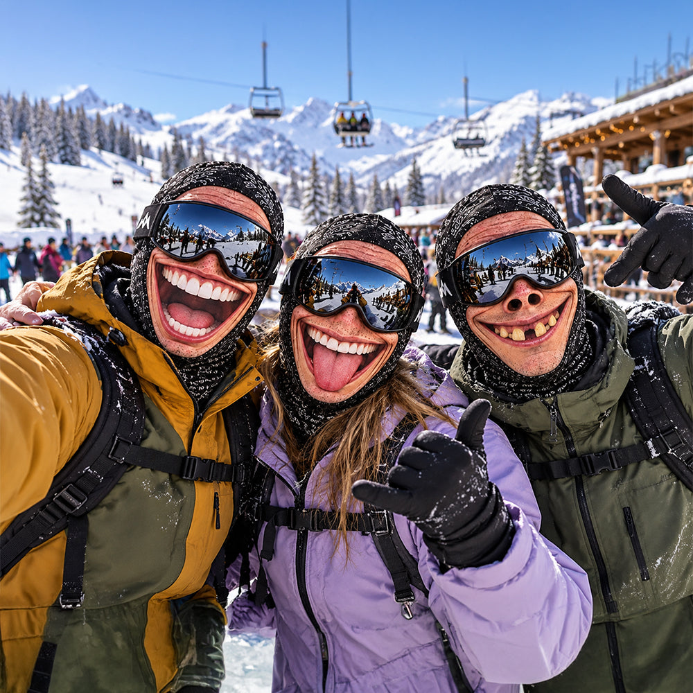 Funny 3D Face Ski Mask, Novelty Balaclava for Skiing & Snowboarding, Hilarious Winter Gift CH07 180768
