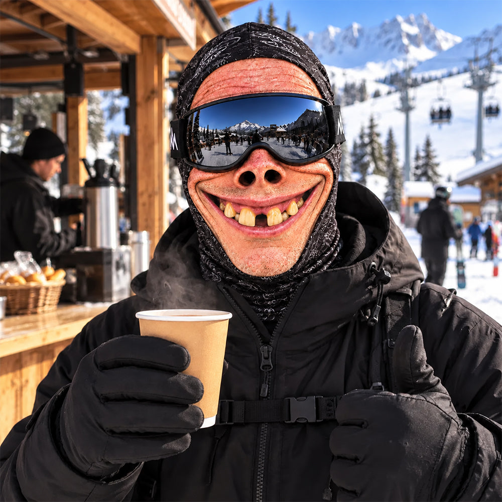 Funny 3D Face Ski Mask, Novelty Balaclava for Skiing & Snowboarding, Hilarious Winter Gift CH07 180768