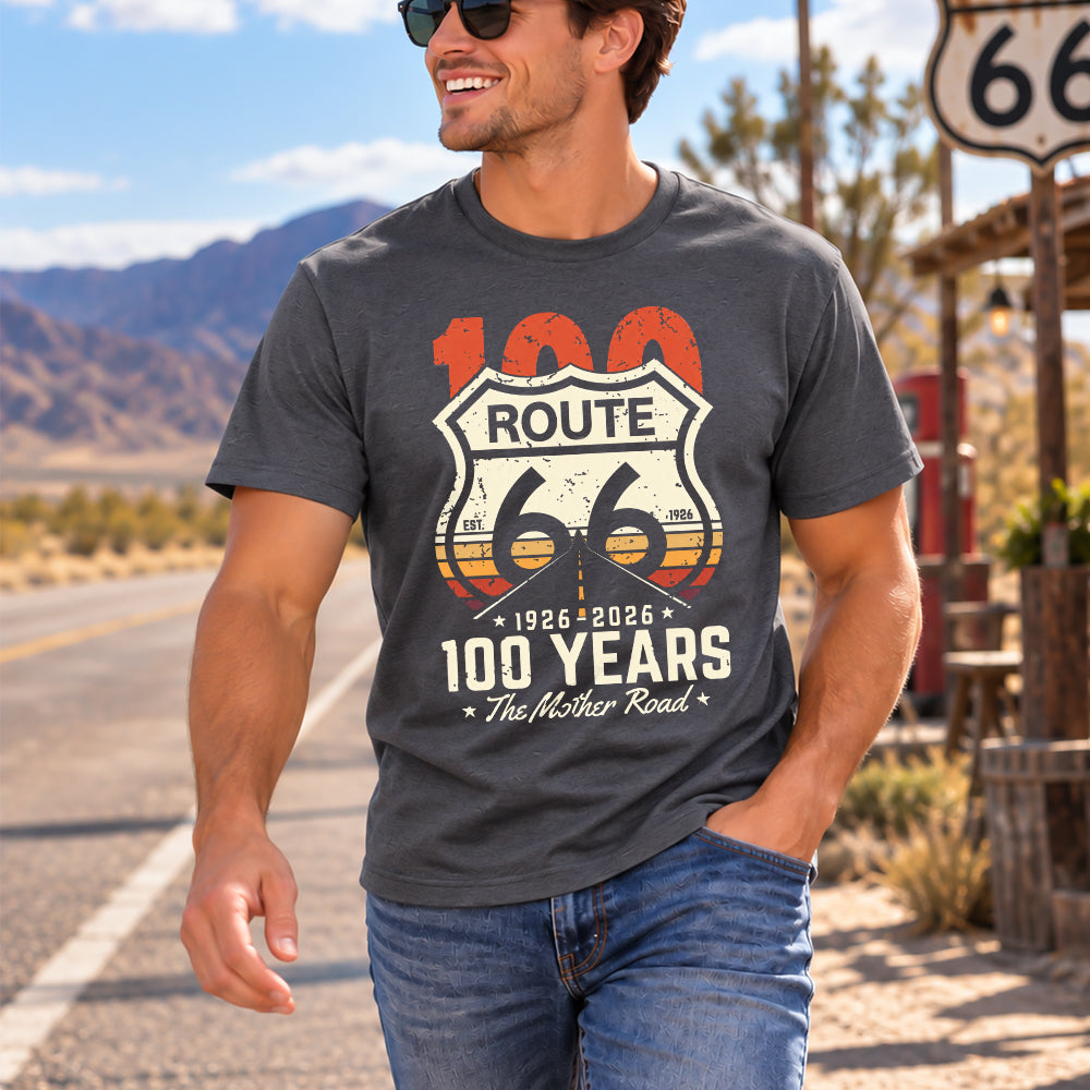 Route 66 1926–2026 100 Years The Mother Road, Classic Road Trip Dark Shirt LM32 670237