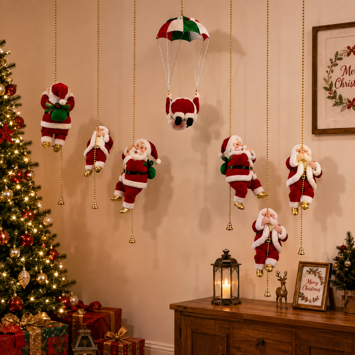 Climbing Claus - Musical Climbing Santa Christmas Decoration Funny Gift CH07 180510