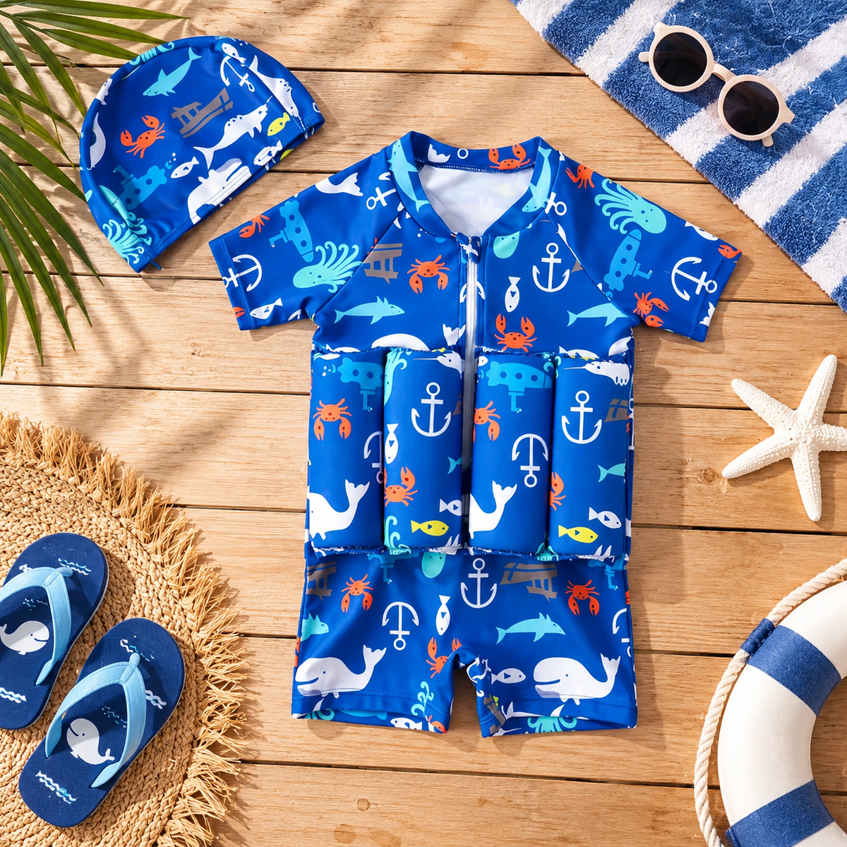 Kids Float Suit – Adjustable Swim Trainer with 8 Removable Floats CH07 180374
