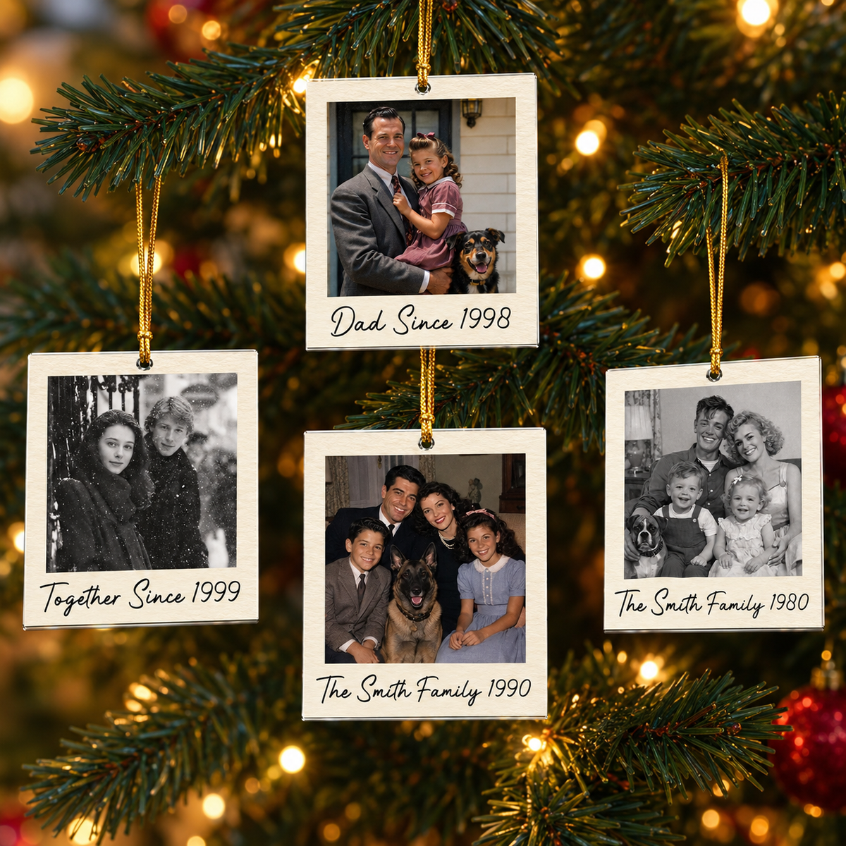 Custom Vintage Polaroid Photo Christmas Personalized Acrylic Ornament HA75 922028