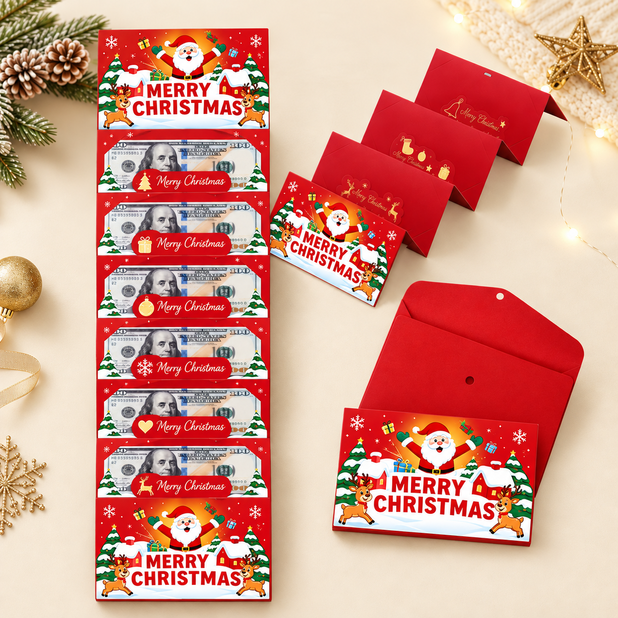 Merry Christmas Festive Cash Gift Envelope Funny Christmas Money Holder For Family CH07 180544