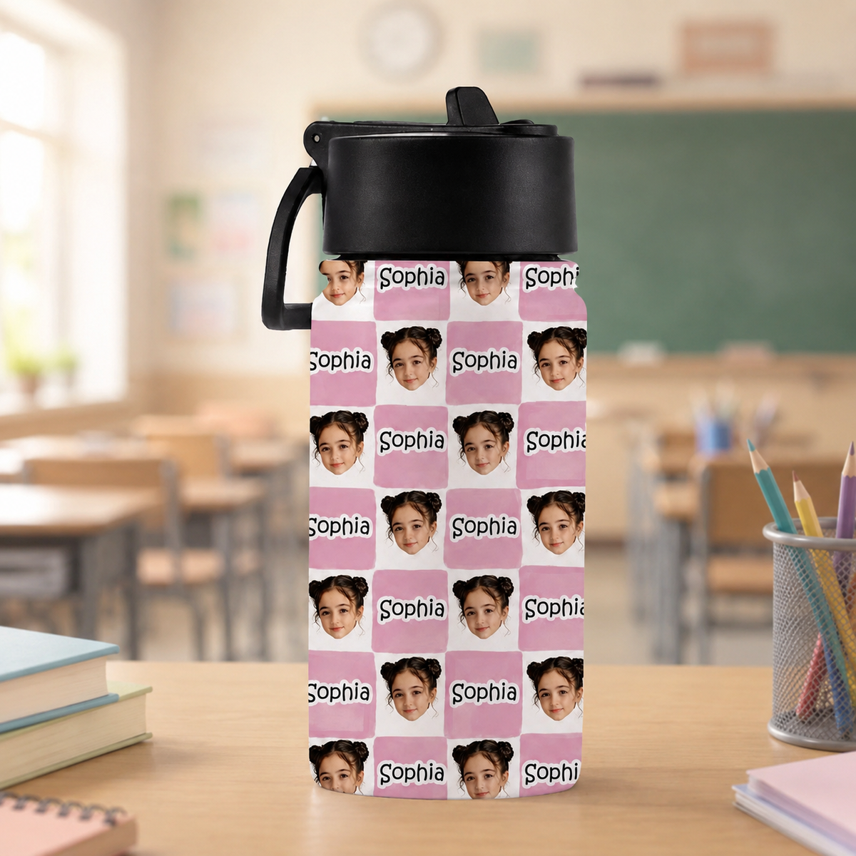 Personalized Photo & Name Kid Water Bottle - Gift for Kids, Back to School HO82 902838