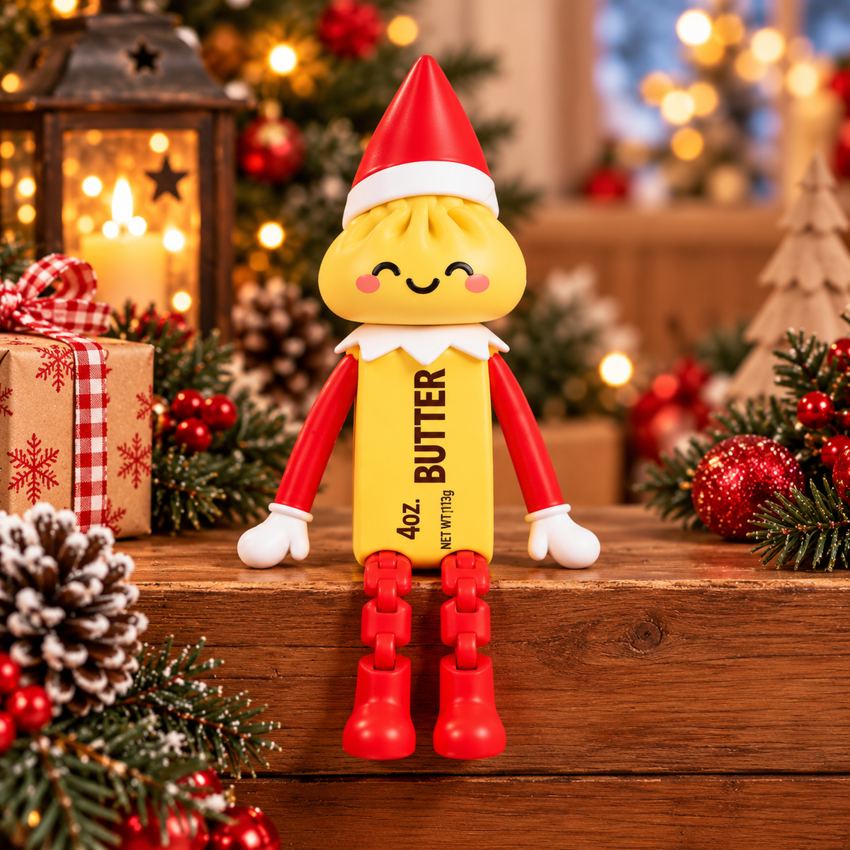 Christmas Elf Costume 3D Printed Figure, Butter & Dumpling Squishy Elf Decor HO82 904046