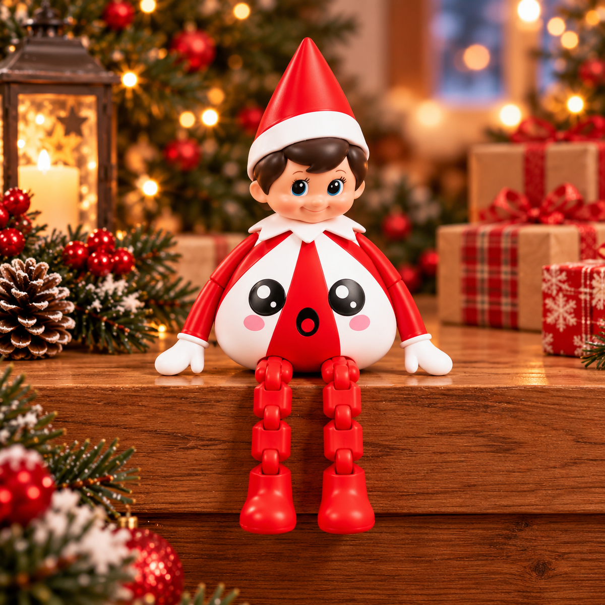 Christmas Elf Costume 3D Printed Figure, Butter & Dumpling Squishy Elf Decor HO82 904046
