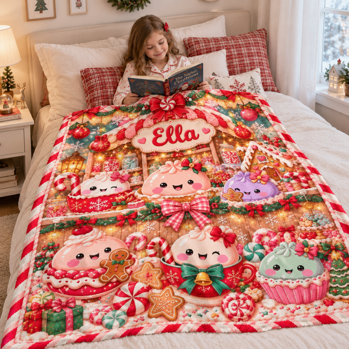 Personalized Christmas Squishy Dumpling Blanket for Kids, Kawaii Squishy Collector Holiday Gift HO82 904232