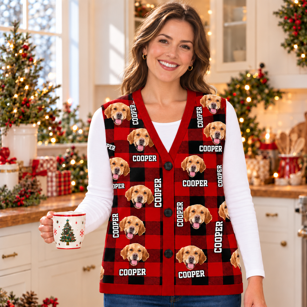 Custom Photo And Name Cardigan Vest For Dog/Cat Lover TH10 171701