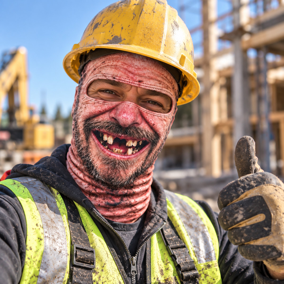 Funny Human Face Ski Mask Personalized Gift For Construction Workers HO82 903988