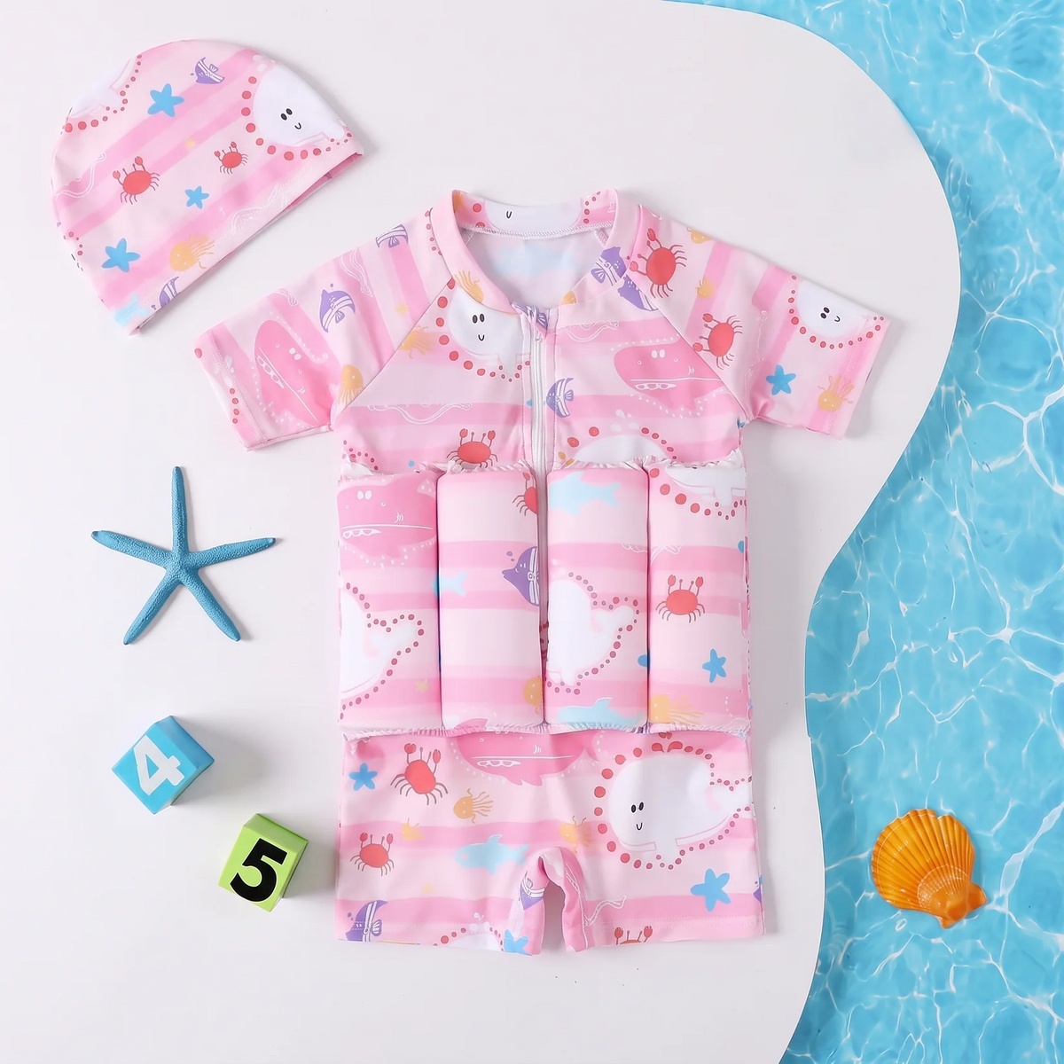 Kids Float Suit – Adjustable Swim Trainer with 8 Removable Floats CH07 180374