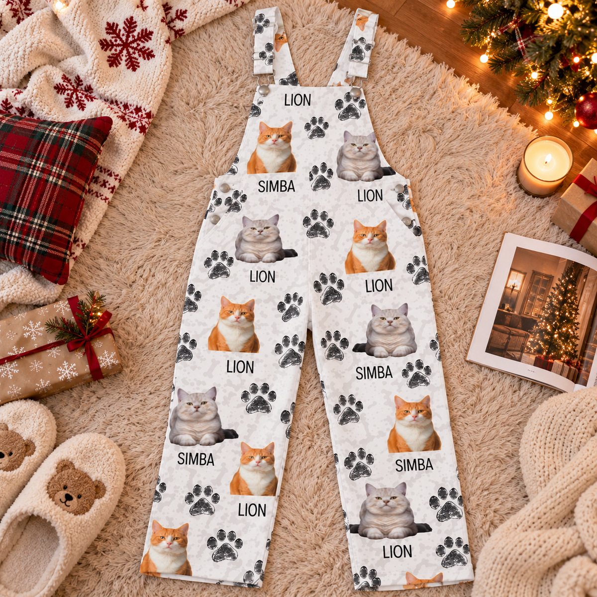 Custom Photo Cat Paw For Cat Lover Christmas Overall Jumpsuit CH07 180852