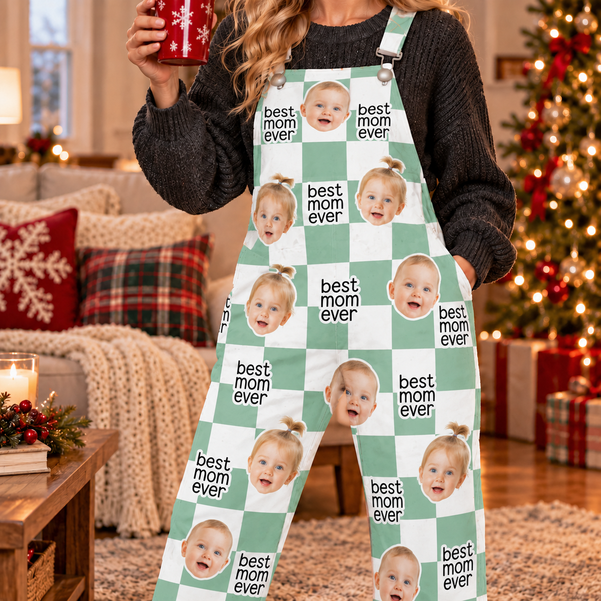 Custom Baby Face Best Dad, Mom Ever Overall Jumpsuit - Personalized Gift for Parents CH07 180846