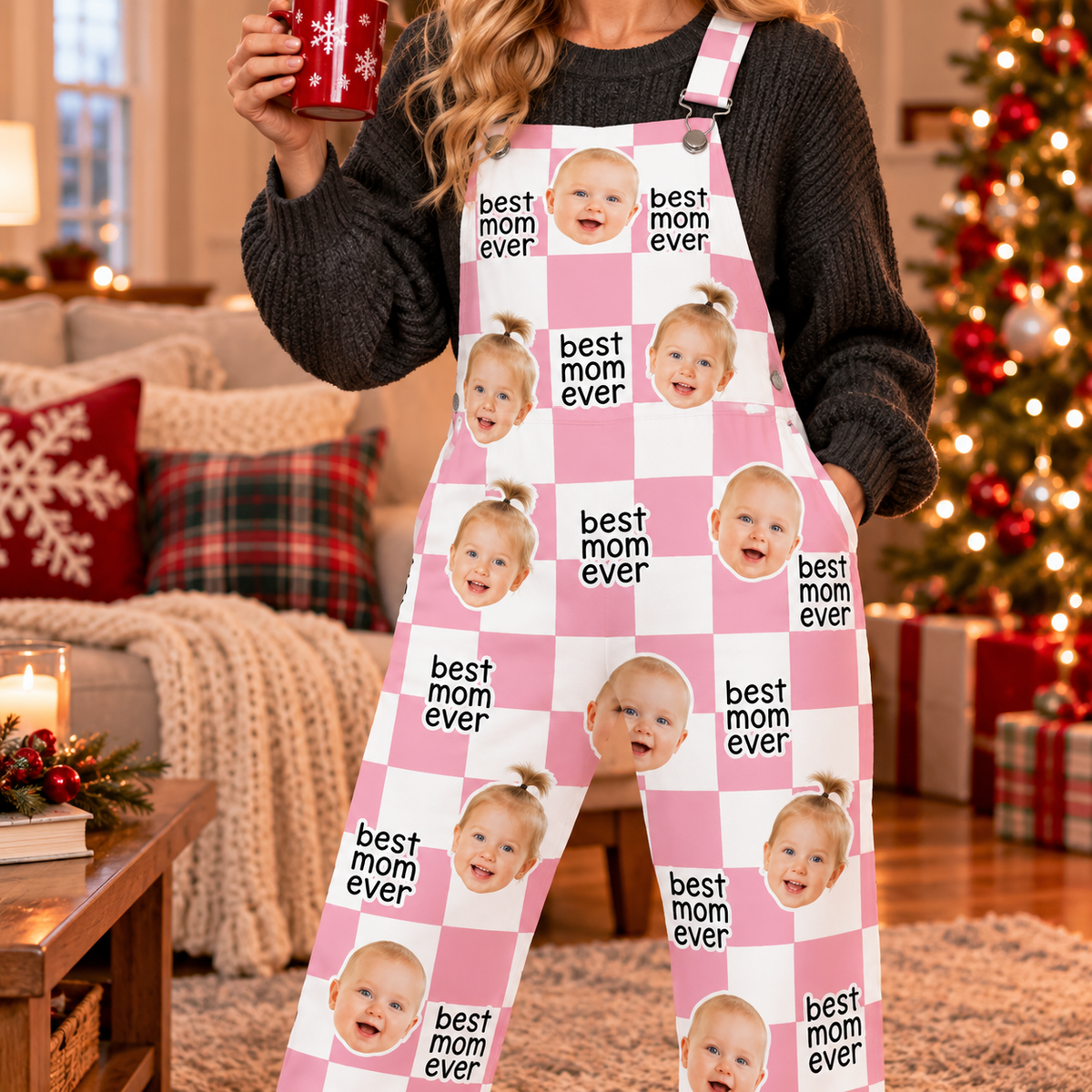 Custom Baby Face Best Dad, Mom Ever Overall Jumpsuit - Personalized Gift for Parents CH07 180846