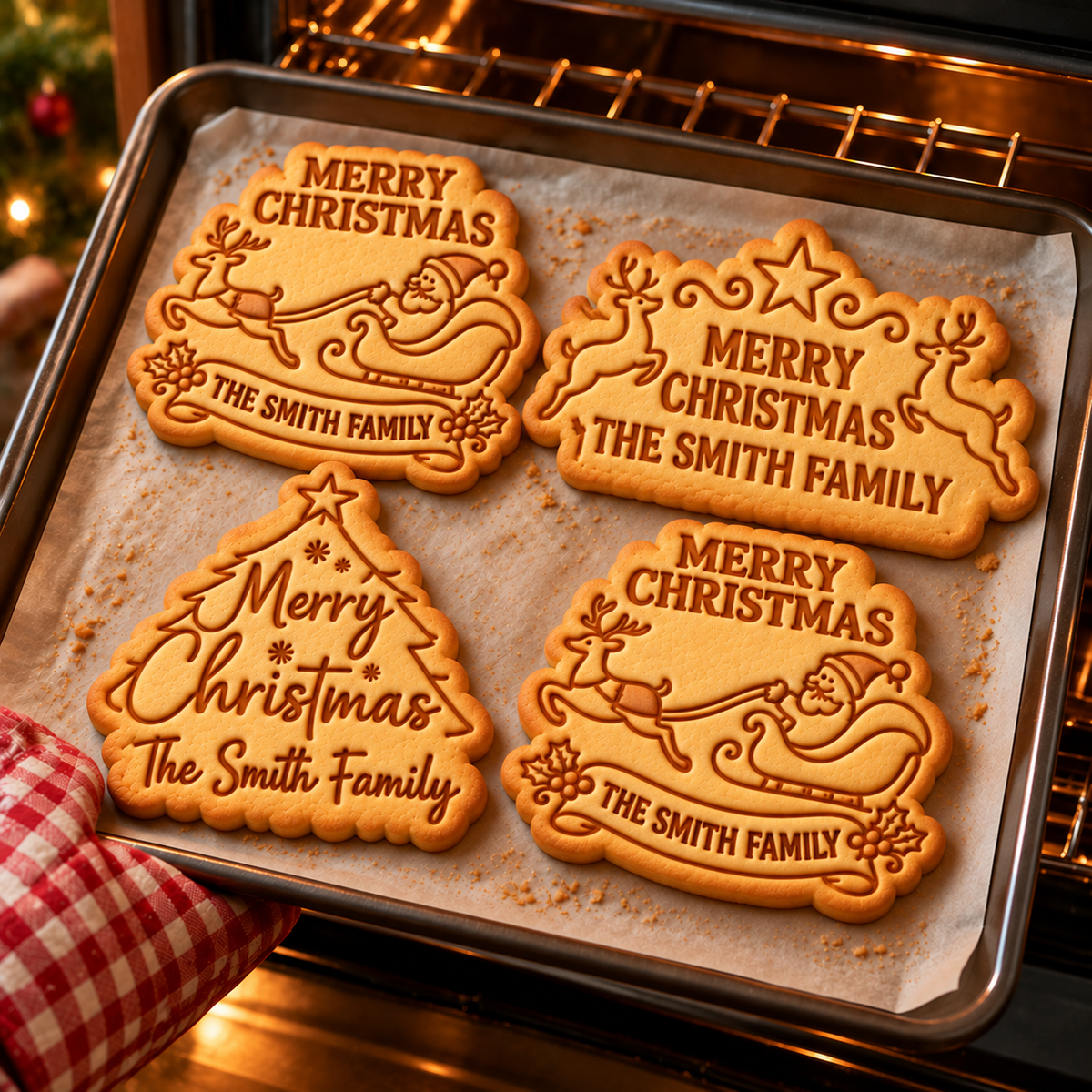 Personalized Merry Christmas Cookie Cutter and Stamp, Personalized Holiday Baking Gift CH07 181038