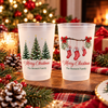 Personalized Christmas Party Cups, Family Name Holiday Favors CH07 180828