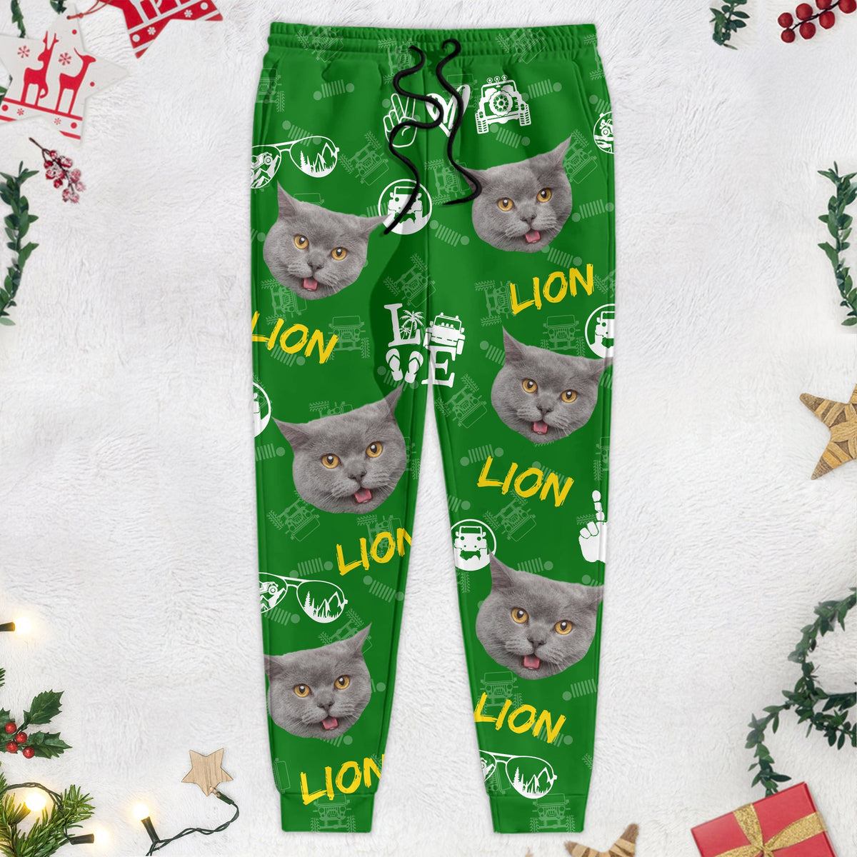 Custom Cat Photo With Offroad Pattern Sweatpants N304