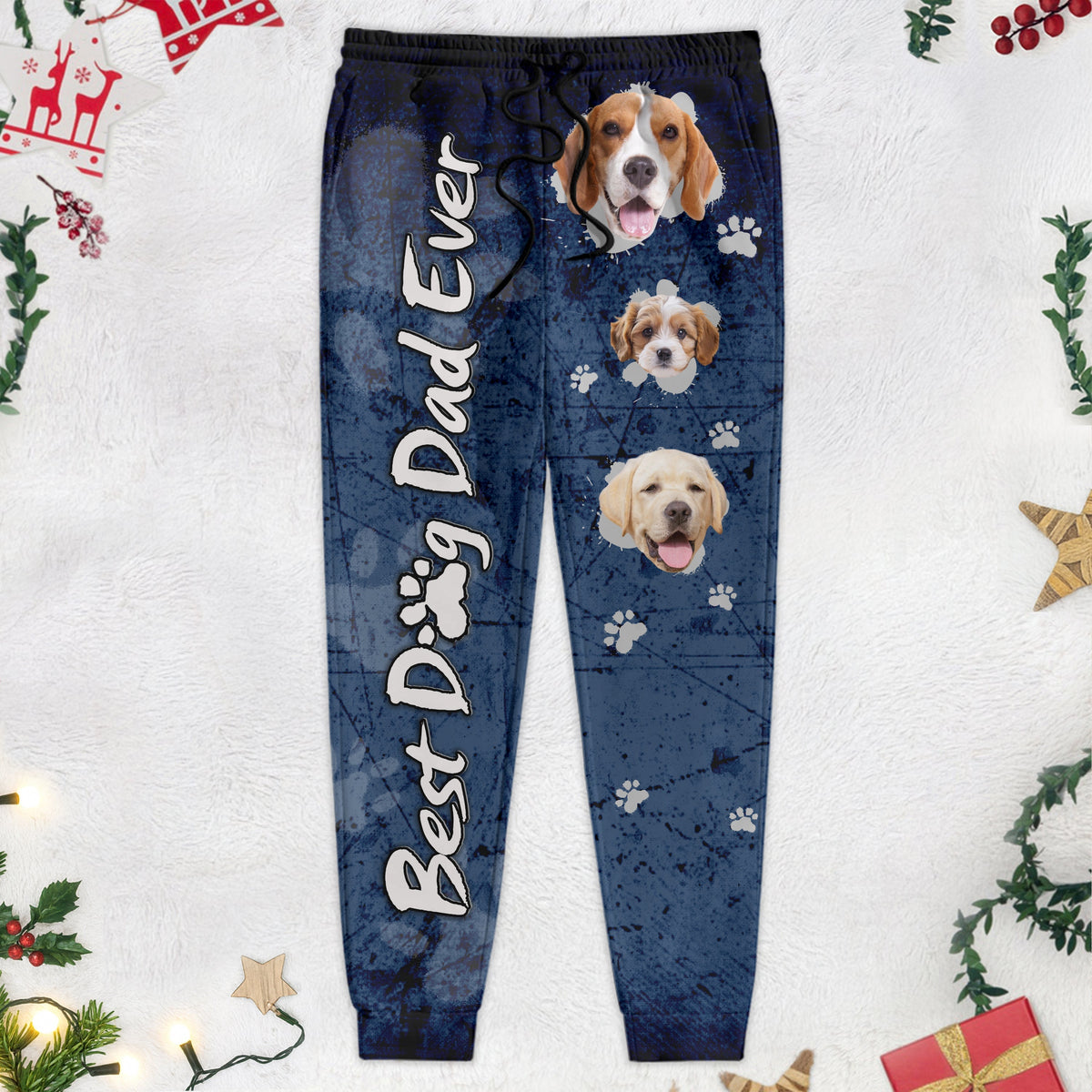 Custom Photo Best Dog Dad Mom Ever Dog Sweatpants N369