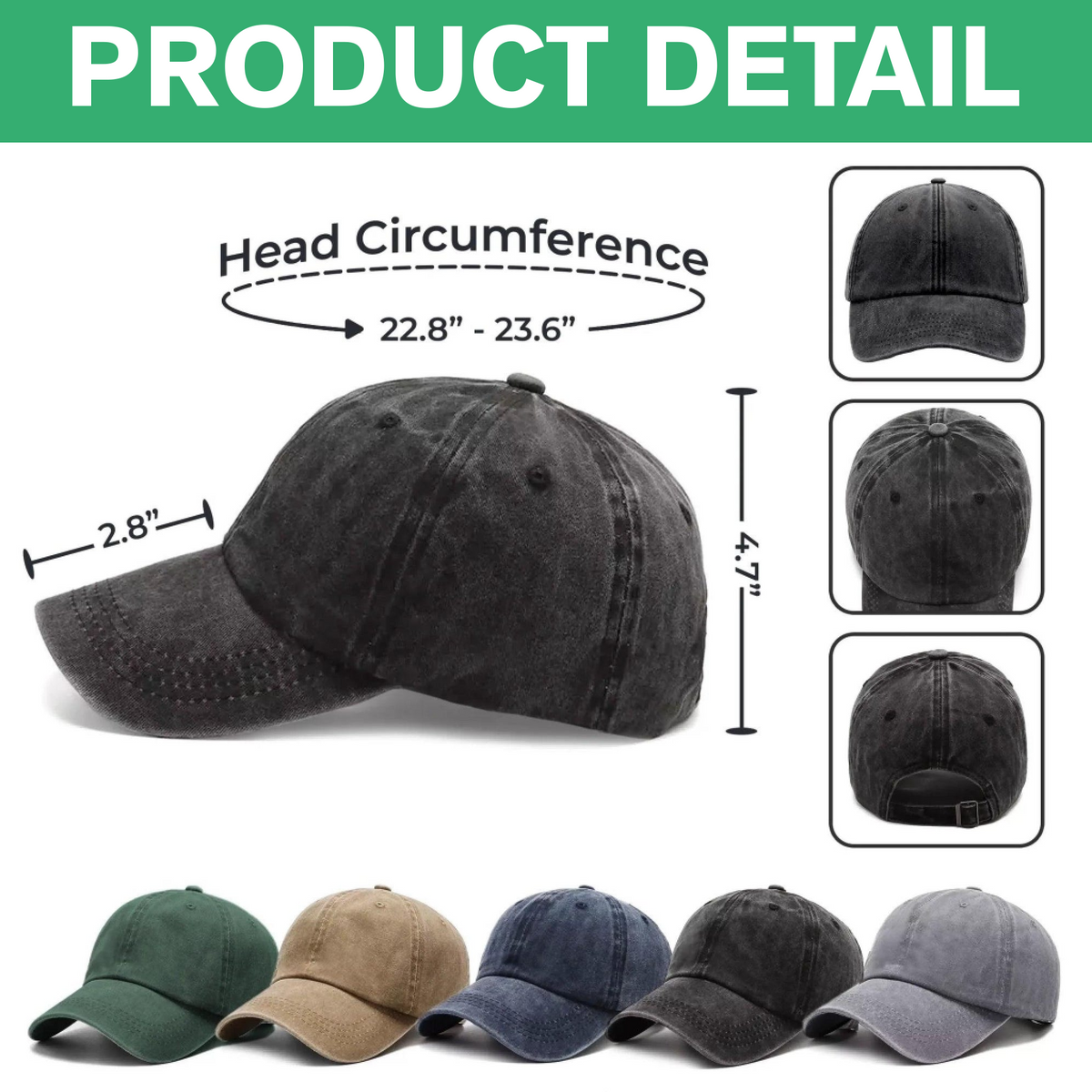 Custom Photo Protected By Human Dog Washed Denim Baseball Cap HO82 894142