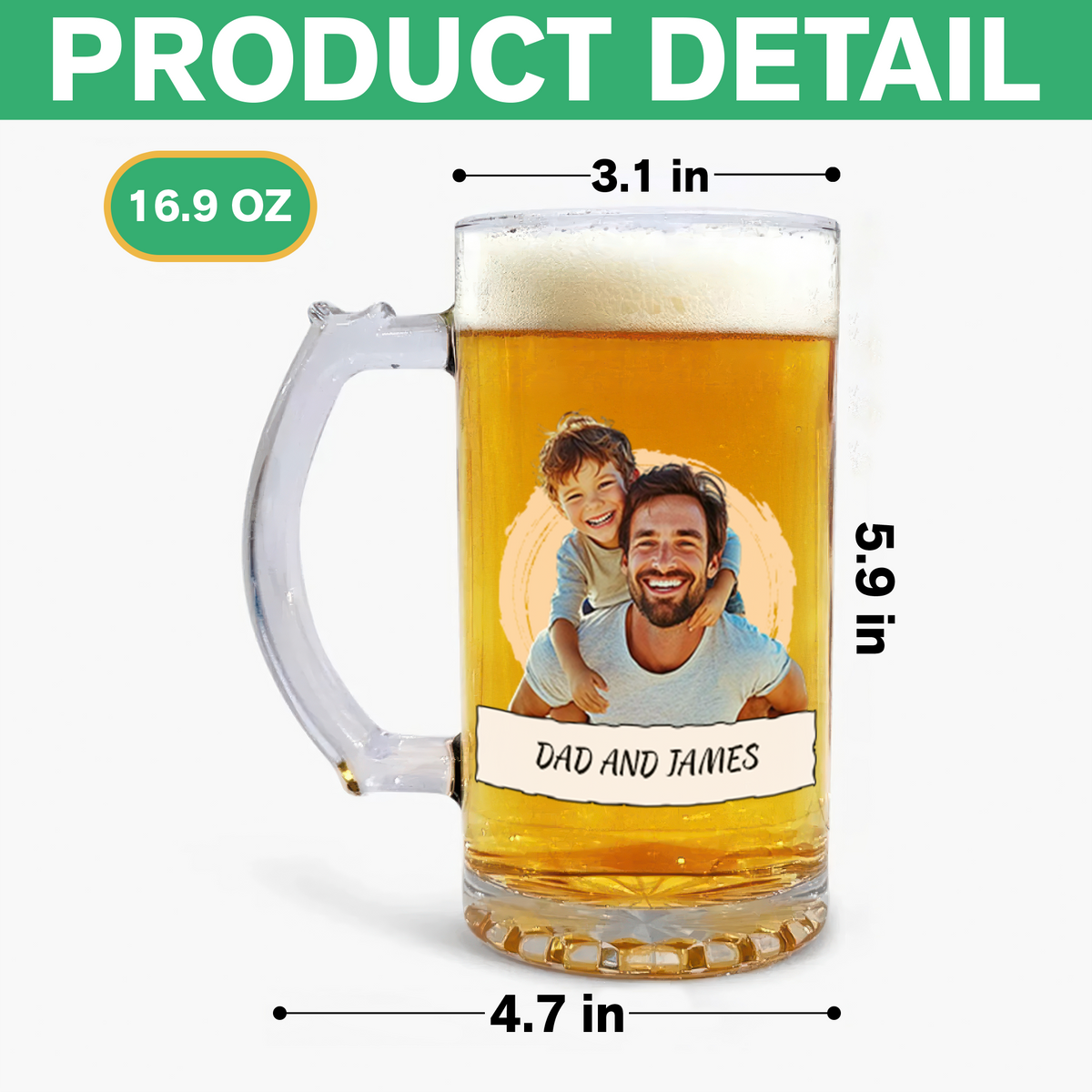 Custom Photo Best Dad Ever For Father's Day Beer Mug  TH10 892563