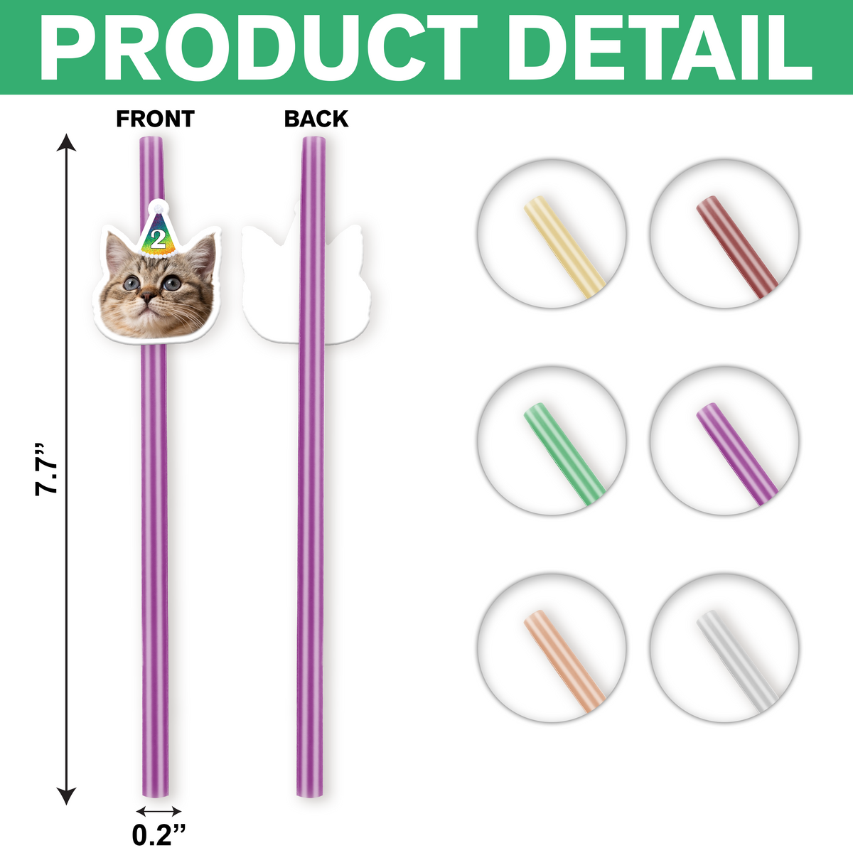 Custom Photo Pet Straw TH10 892747