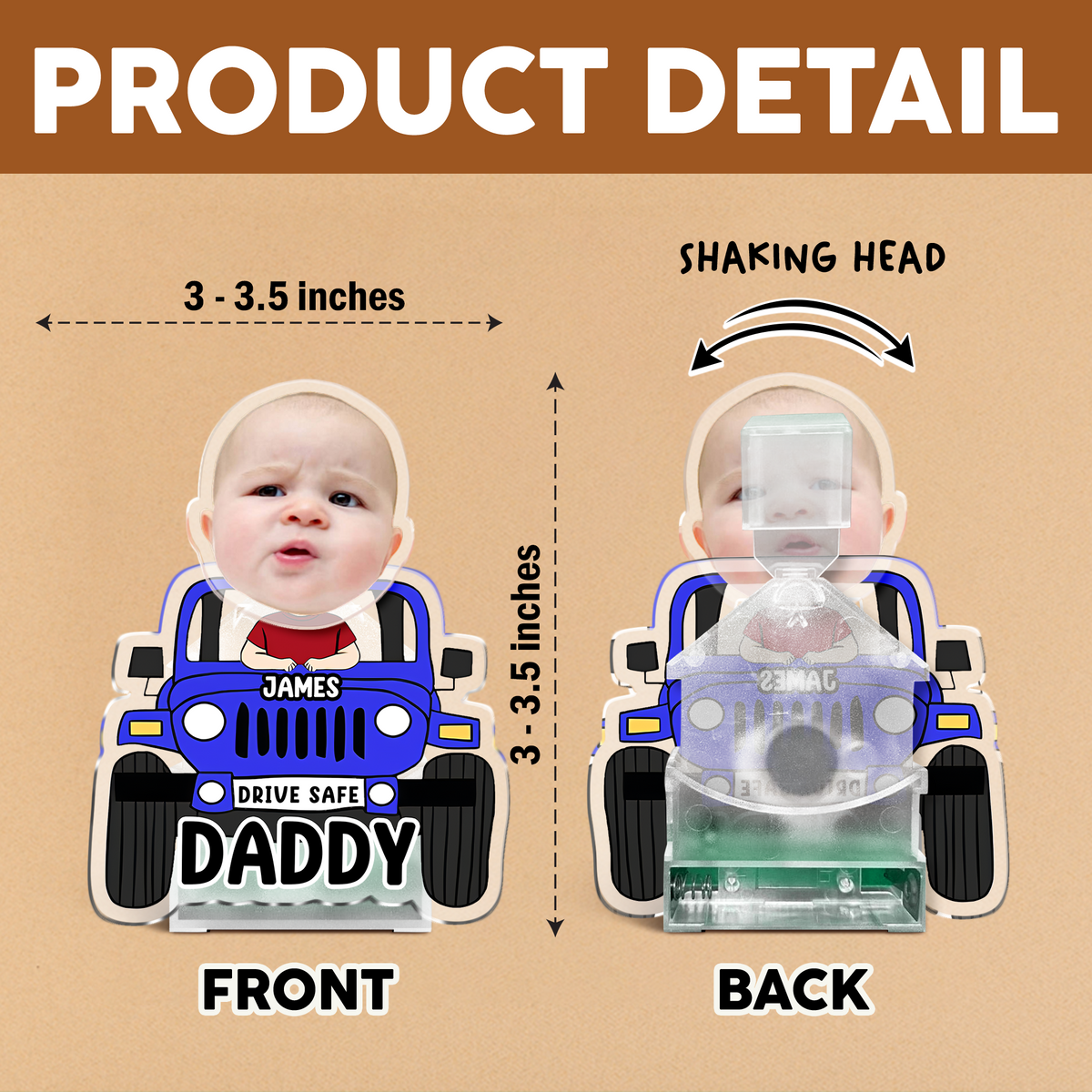Father's Day Gifts, Custom Car Photo Shaking Head For Dad, Drive Safe Daddy HO82 893850